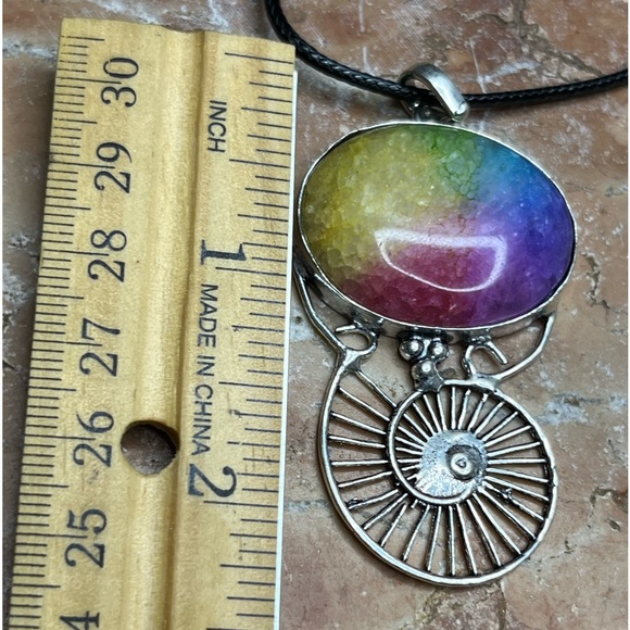 NEW Handmade Women's  Rainbow Solar Quartz Silver Plated Necklace - Picture 6 of 11